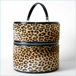 leopard hatbox bag