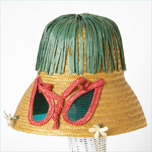 Whimsical, woven straw hat