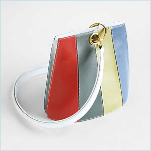 Colorful, striped leather Ferragamo shoulder bag