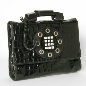 Black vinyl, faux alligator skin briefcas