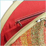 Oversize, striped linen satchel with coin purse