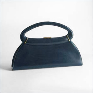 Sleek, midnight blue leather handbag 