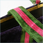 Roberta di Camerino velvet bag with striped closure strap