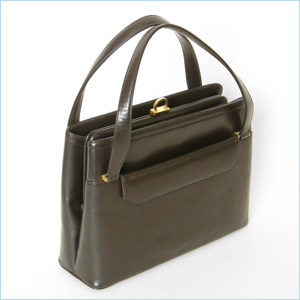 dark brown leather travel bag